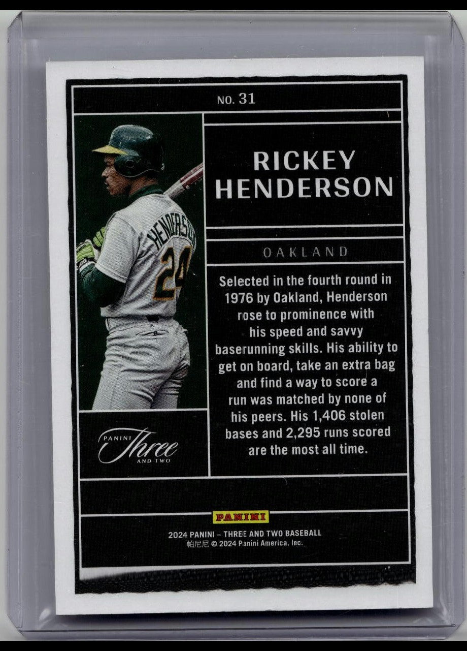 2024 Panini Three and Two - Draft Class Rickey Henderson #31 Full Count /32