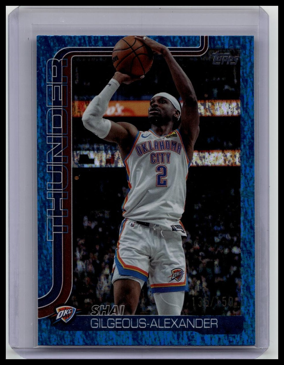 Shai Gilgeous-Alexander 2025-26 Topps Flagship #115 Blue Holo Foil #/150 Thunder