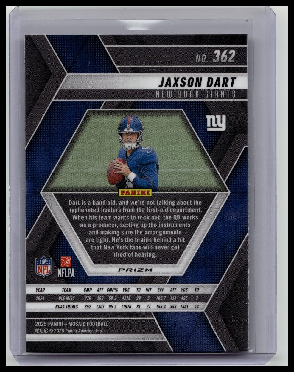 2025 Panini Mosaic #362 Jaxson Dart Mosaic Camo Pink