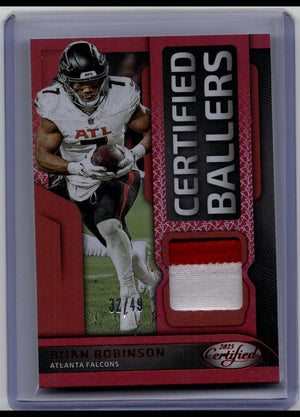 Bijan Robinson 2025 Panini Certified-Certified Ballers /49 Atlanta Falcons