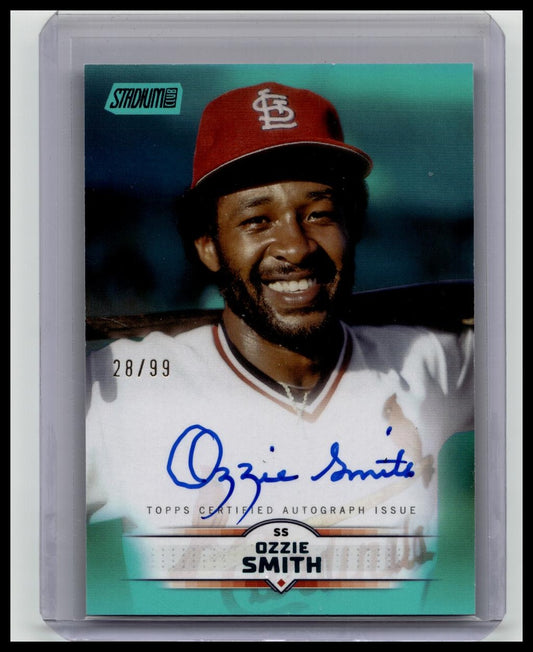 2025 Topps Stadium Club Ozzie Smith Turquoise Auto /99 #SCBA-OS Cardinals