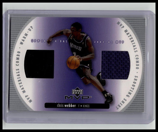CHRIS WEBBER 2002-03 UD MVP DUAL GAME-USED JERSEY KINGS