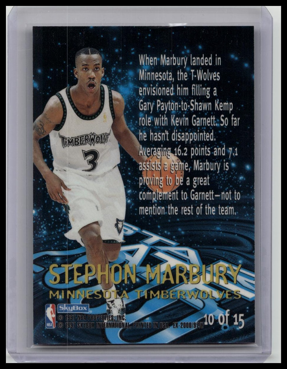 Stephon Marbury #10 Star Date 2000 (RC)- 1996-97 Skybox E-X2000