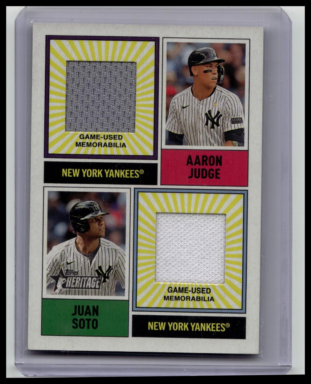 2025 Topps Heritage Aaron Judge Juan Soto Dual Relic