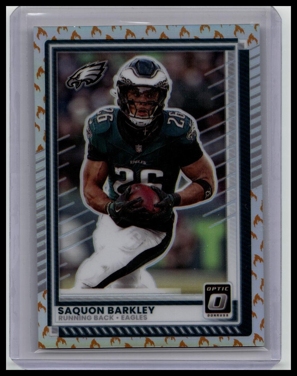 2025 Panini Donruss Optic Saquon Barkley FIRE EMOJI CASE HIT SSP #15 EAGLES