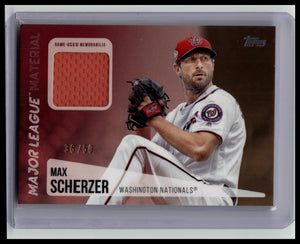 MAX SCHERZER 2019 Topps S1 MAJOR LEAGUE MATERIAL RELIC PARALLEL #/50