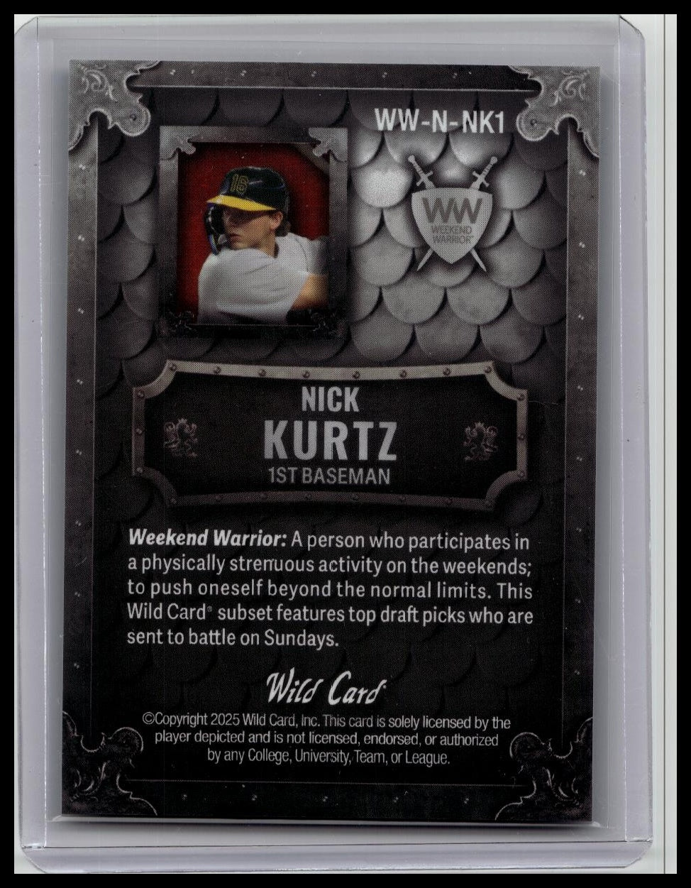 Wild Card 2025 Matte Nick Kurtz Rookie /15