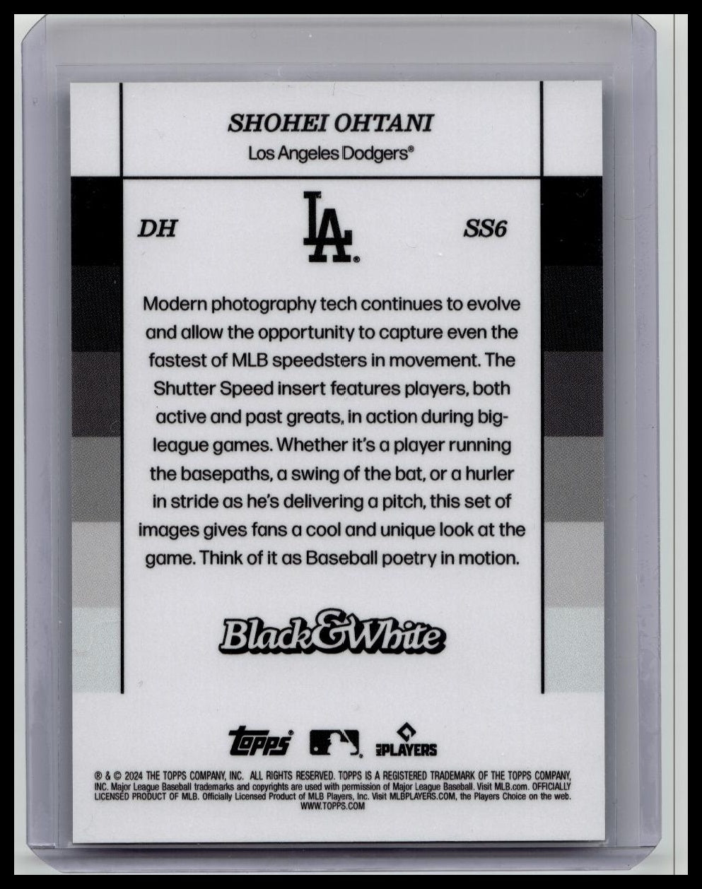 Shohei Ohtani 2024 Topps Black & White #SS6 Shutter Speed