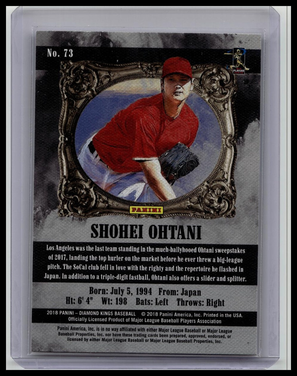 2018 Panini Diamond Kings Shohei Ohtani Name in Kanji Japanese SP #73