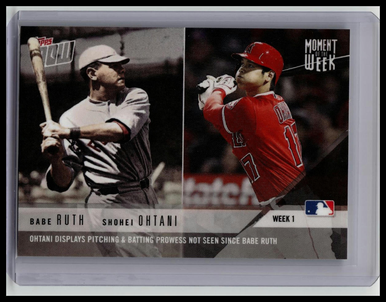 2018 Topps Now - Moment of the Week Shohei Ohtani, Babe Ruth #MOW-1 (RC)