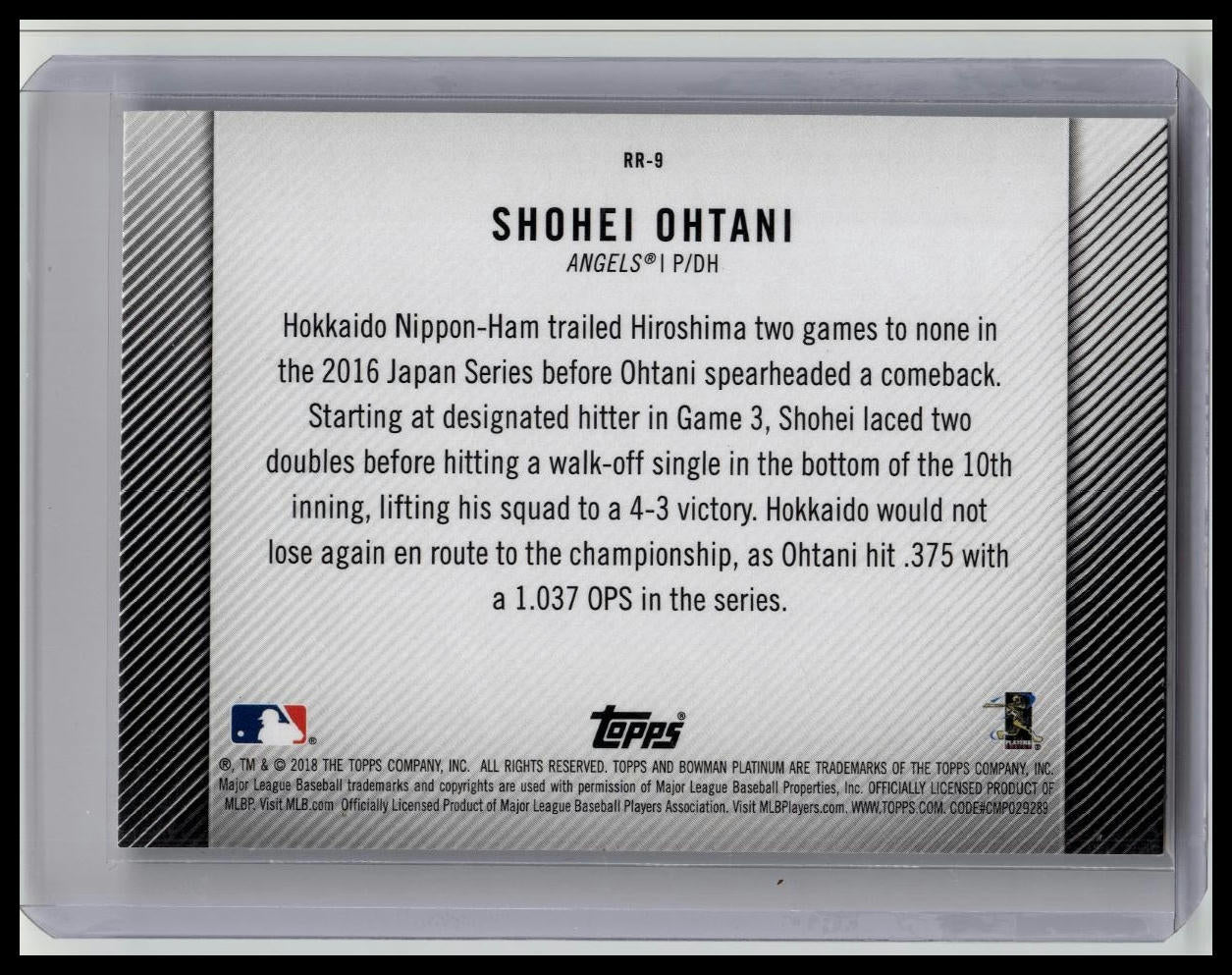 2018 Bowman Platinum - Rookie Revelations Shohei Ohtani #RR-9 (RC)
