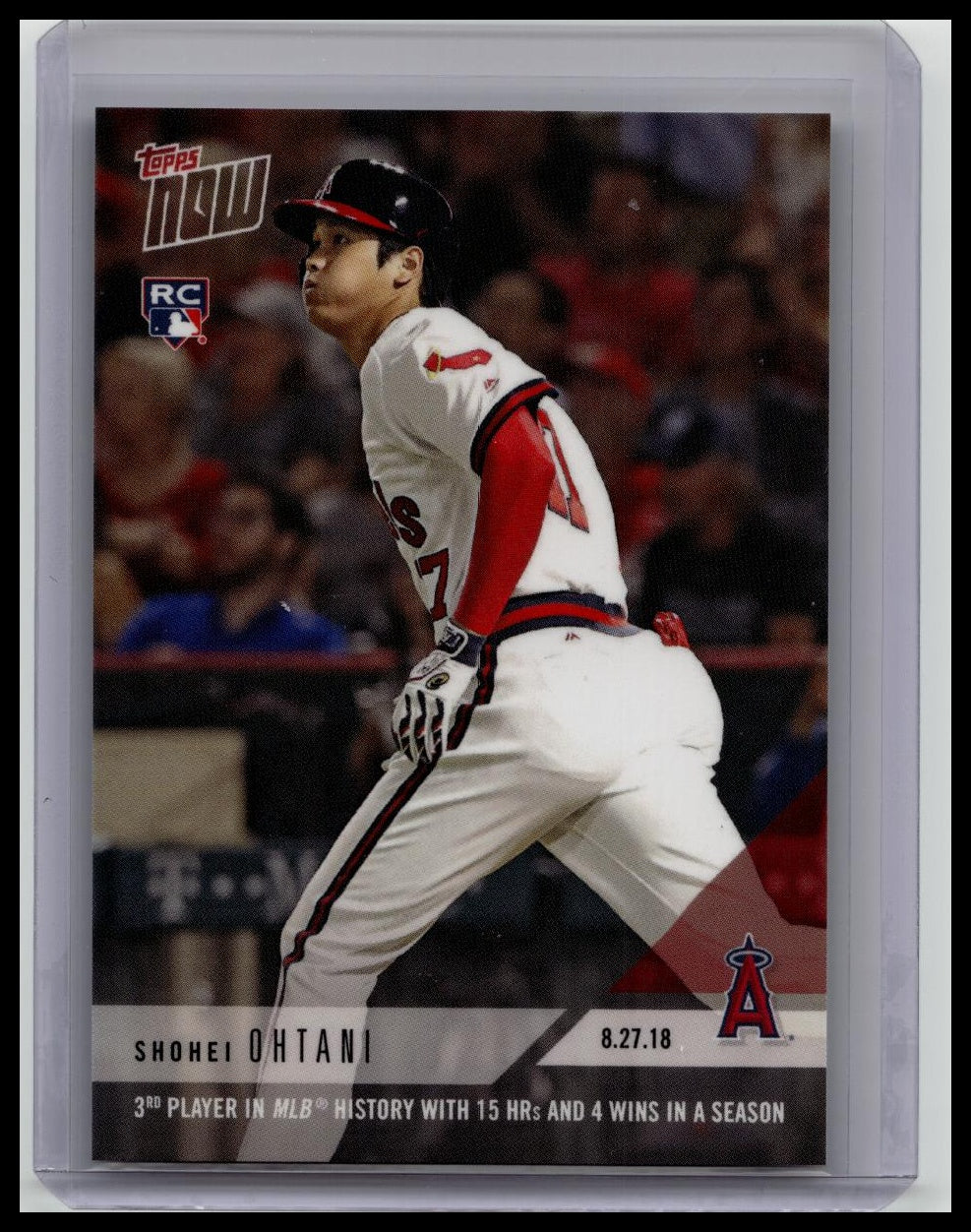 2018 Topps Now 650 Shohei Ohtani RC 3rd In MLB With 15 HRs & 4 Wins