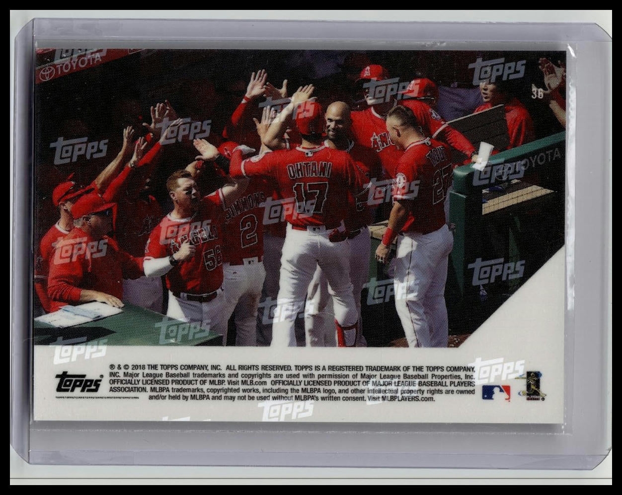 2018 Topps Now Shohei Ohtani #36 (RC) ROOKIE STAR HOMERS OFF AL CY YOUNG WINNER