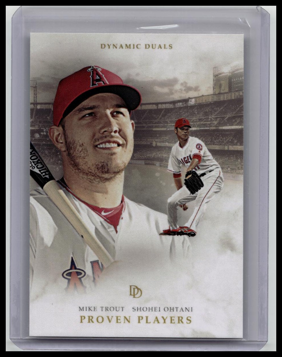 Mike Trout/Shohei Ohtani 2020 Topps Dynamic Duals #P-8 Proven Players