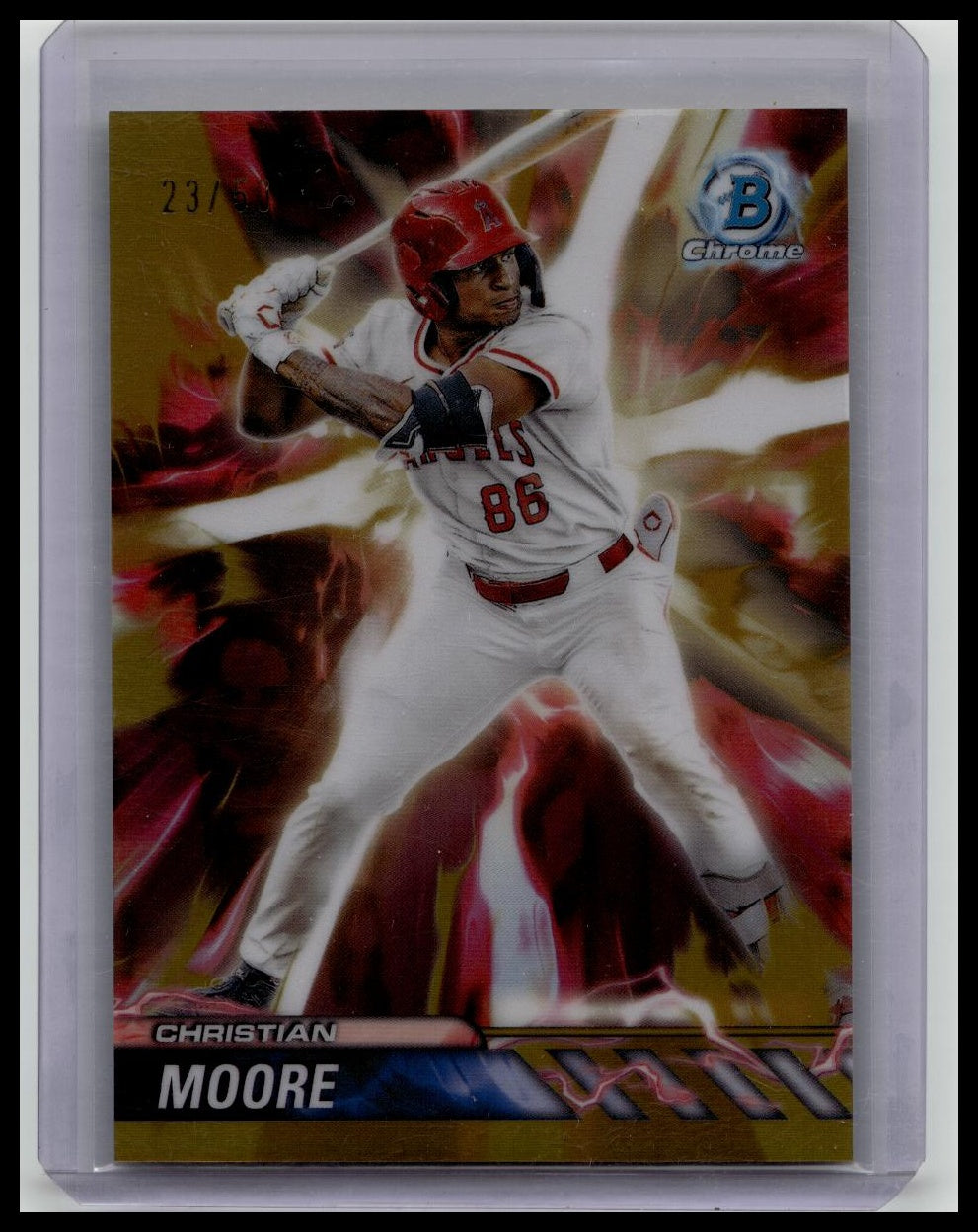 2024 Bowman Draft Chrome Christian Moore Plasma Power Gold Refractor /50