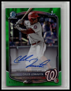 CALEB LOMAVITA 2025 BOWMAN 1ST AUTO CHROME GREEN REFACTOR AUTO /99 NATIONALS