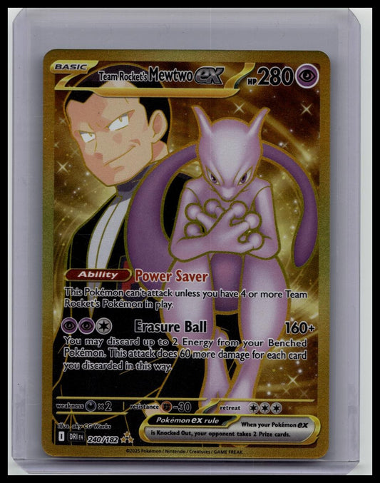 Pokémon Team Rocket's Mewtwo ex 240/182 Hyper Rare Holo EX 280HP