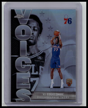 2025-26 Topps Chrome VJ Edgecombe 76ers RC Rookie Voices Refractor