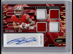 2024 Panini Absolute Ricky Pearsall RC Premiere Quad Patch Auto /299 RPMA-RPL