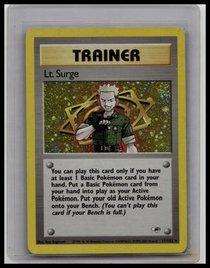 Pokemon Lt. Surge Trainer Holofoil Gym Heroes 17/132