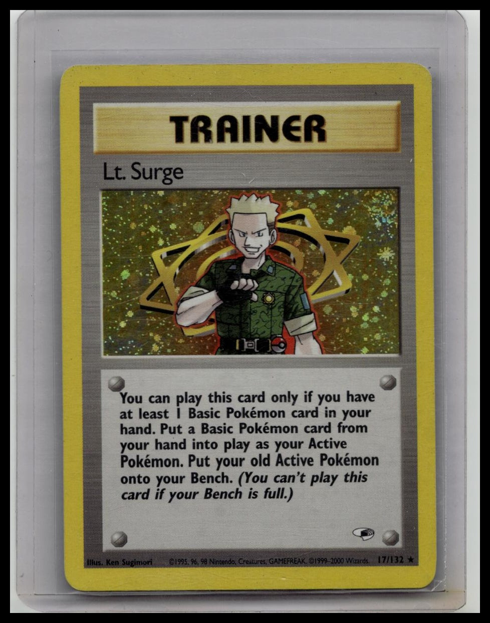 Pokemon Lt. Surge Trainer Holofoil Gym Heroes 17/132