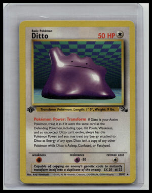 Ditto HP 18/62 1st Edition Fossil Pokemon TCG Regular