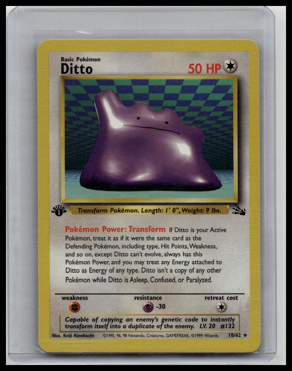 Ditto HP 18/62 1st Edition Fossil Pokemon TCG Regular