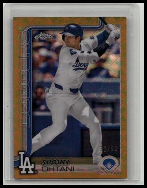 2025 Topps Chrome Shohei Ohtani Gold Logofractor /50 Dodgers SP