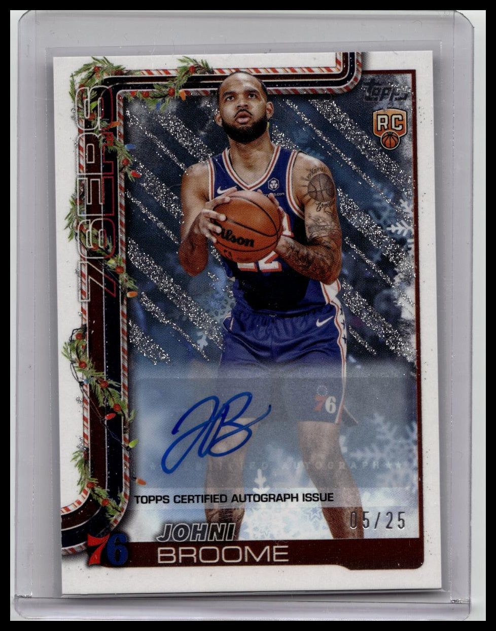 2025-26 Topps Holiday Basketball Johni Broome RC AUTO #H195 /25