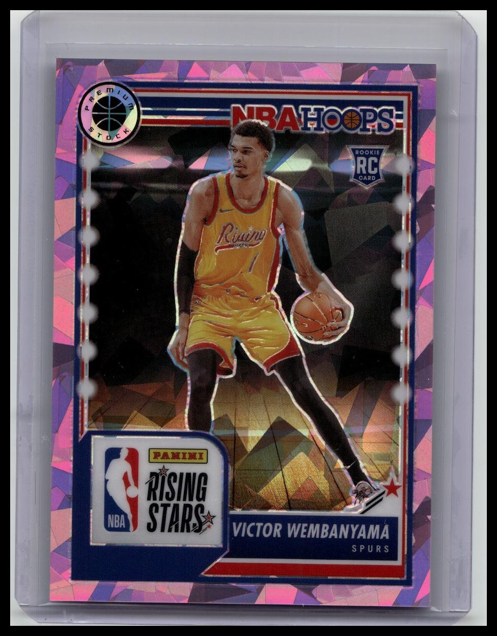 Panini 2023-24 NBA Hoops Rising Stars Wembanyama Pink Ice Prizm RC /35 #282