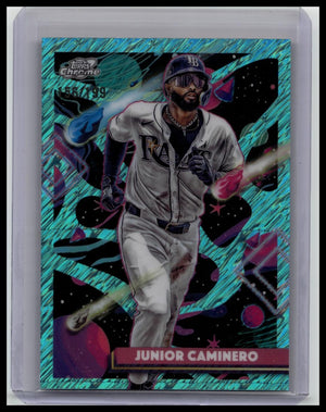 2025 Topps Cosmic Chrome Junior Caminero Aqua Equinox Refractor #/199 Rays