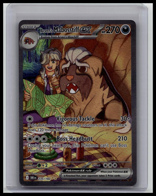 Pokémon Arven's Mabosstiff EX Full Art Special Illustration Rare Holo 235/182