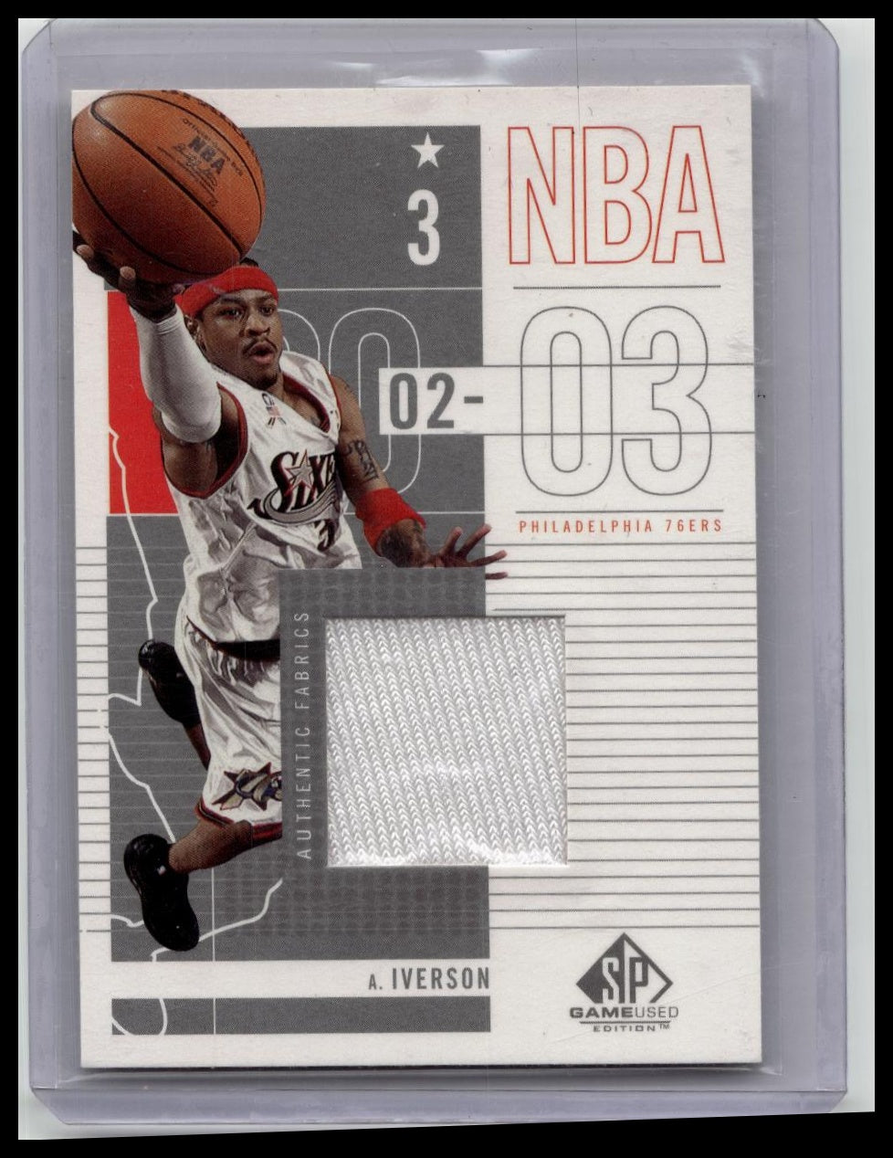 2002 Upper Deck SP Game Used Allen Iverson #PATCH Game Worn Jersey - Rare