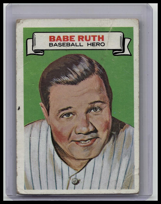 BABE RUTH 1967 TOPPS BASEBALL HERO “WHO AM I" #12 NEW YORK YANKEES
