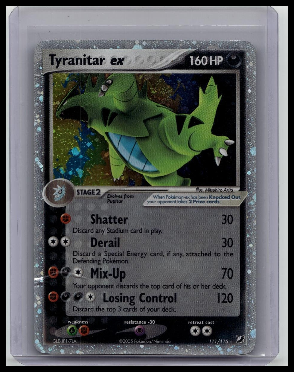 Pokémon Tyranitar ex Ultra Rare Holo EX Unseen Forces 111/115 160 HP 2005 Card