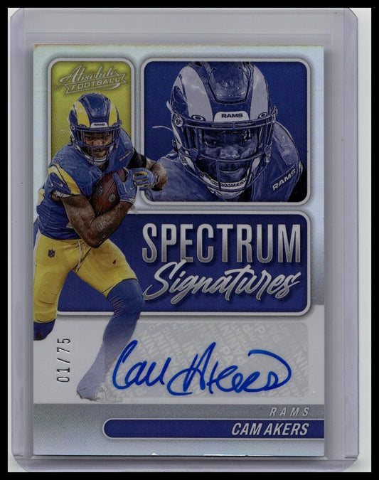 2022 Panini Absolute Spectrum Signatures 01/75 Cam Akers #SPEC-CA LA Rams