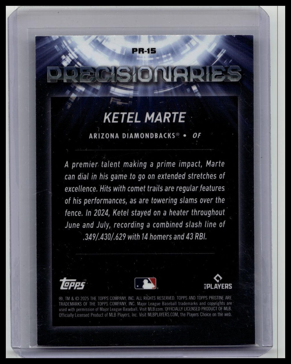 Topps 2025 Pristine Precisionaries Ketel Marte PR-15 /75 Arizona Diamondbacks