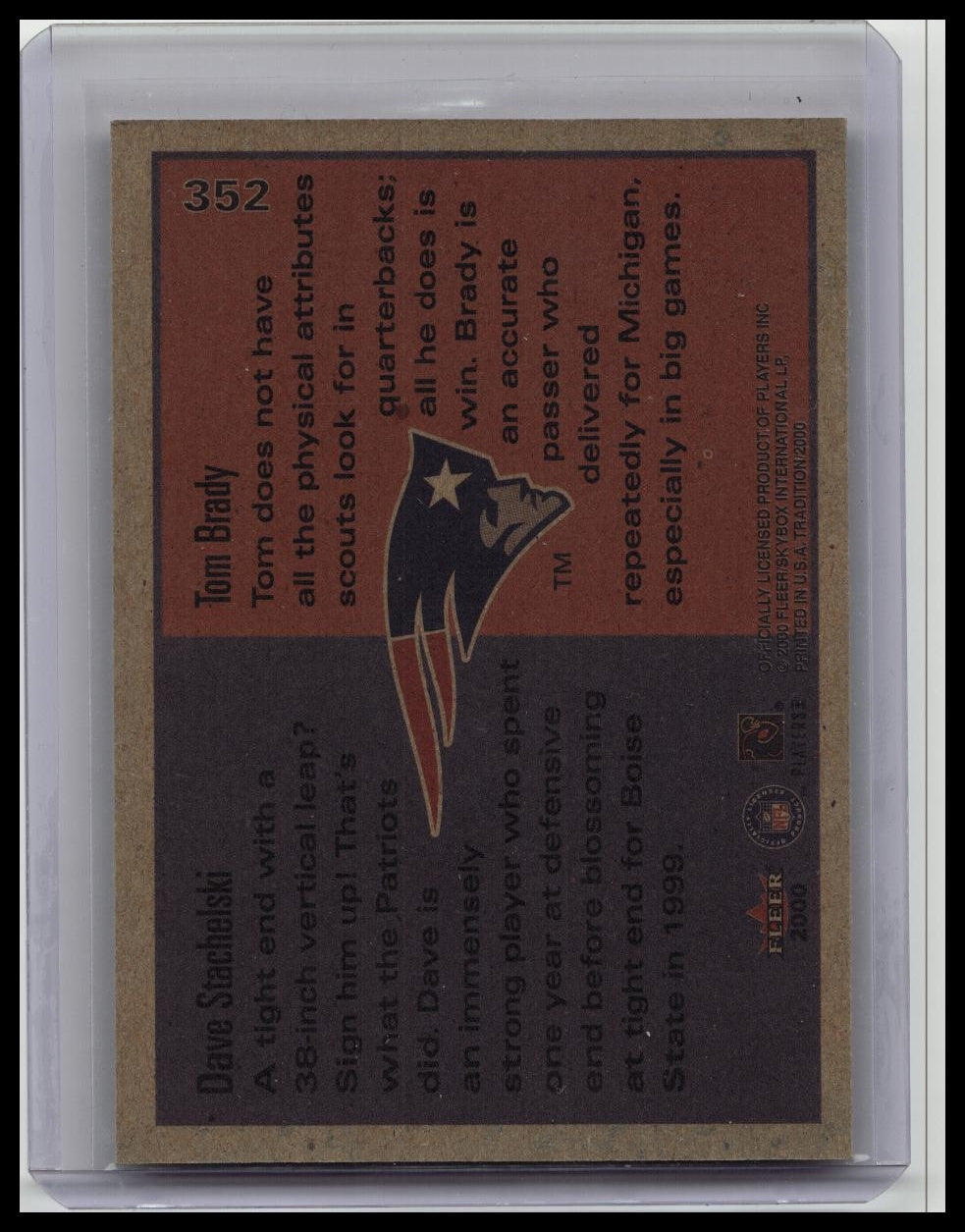 2000 Fleer Tradition Tom Brady-Rookies to Watch #352 (RC)