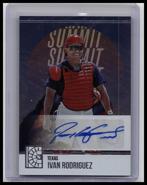 2022 PANINI CAPSTONE SUMMIT AUTO IVAN RODRIGUEZ RANGERS