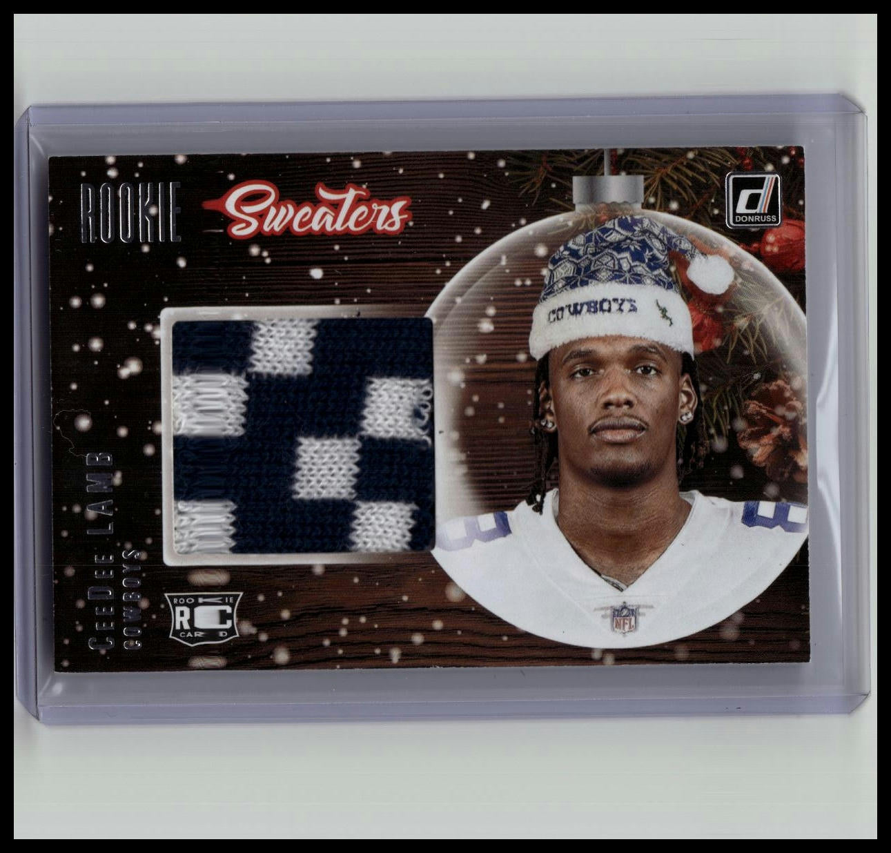 2020 Donruss CeeDee Lamb Holiday Sweater RC #SW-CL Cowboys Rookie