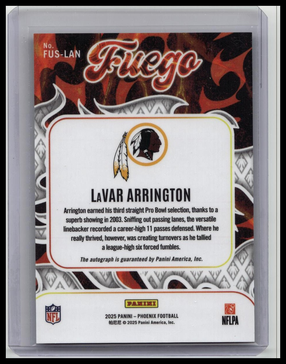 2025 Phoenix LaVar Arrington Fuego Auto SP #FUS-LAN