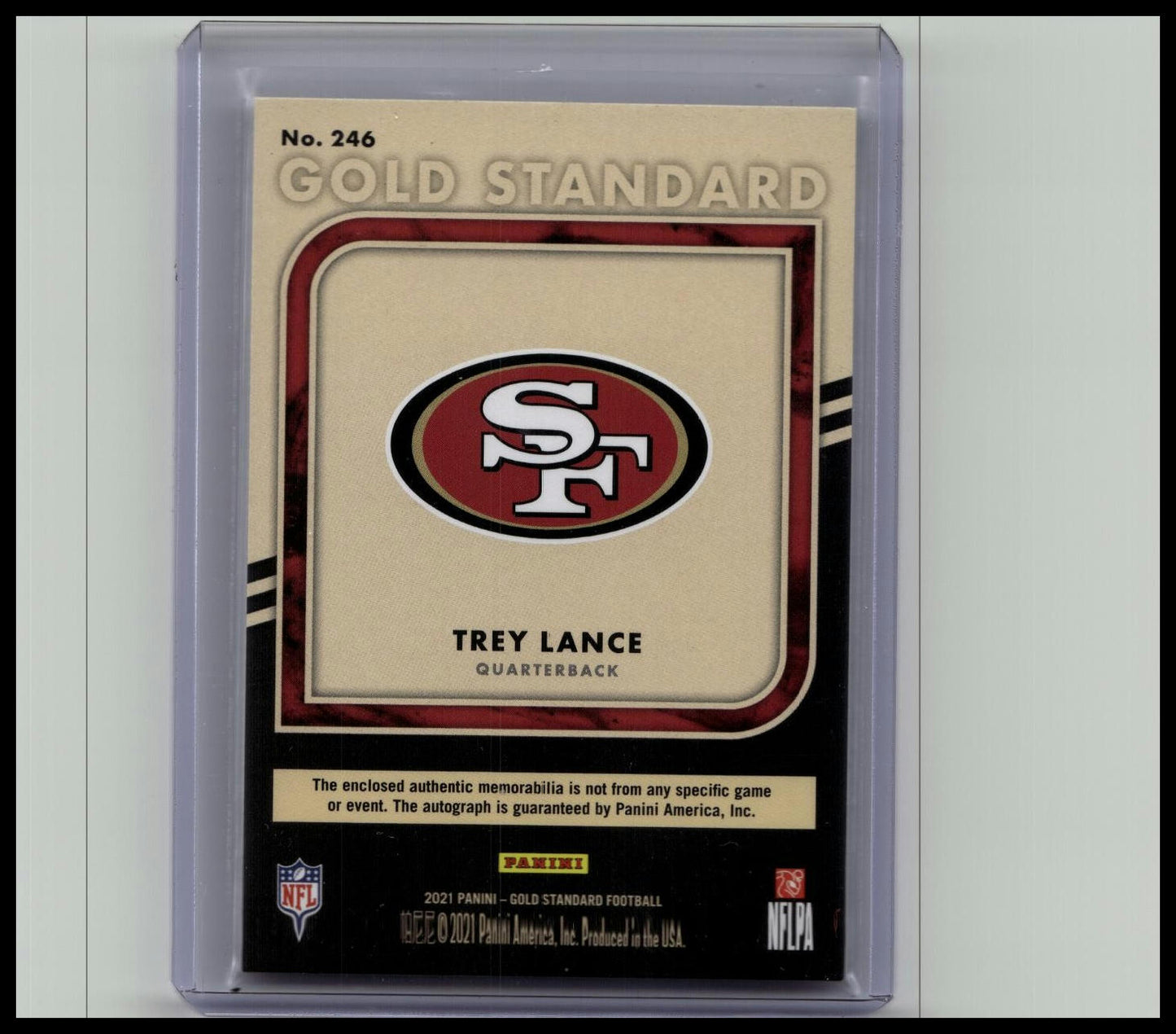 2021 Trey Lance Gold Standard Rookie Autograph Jersey/Patch RC /75 RPA
