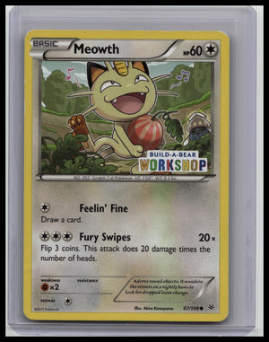 Pokémon TCG Meowth Promo Card 67/108 Build-A-Bear Workshop 2015