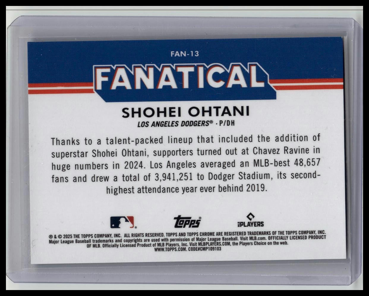 2025 Topps Chrome Shohei Ohtani Fanatical