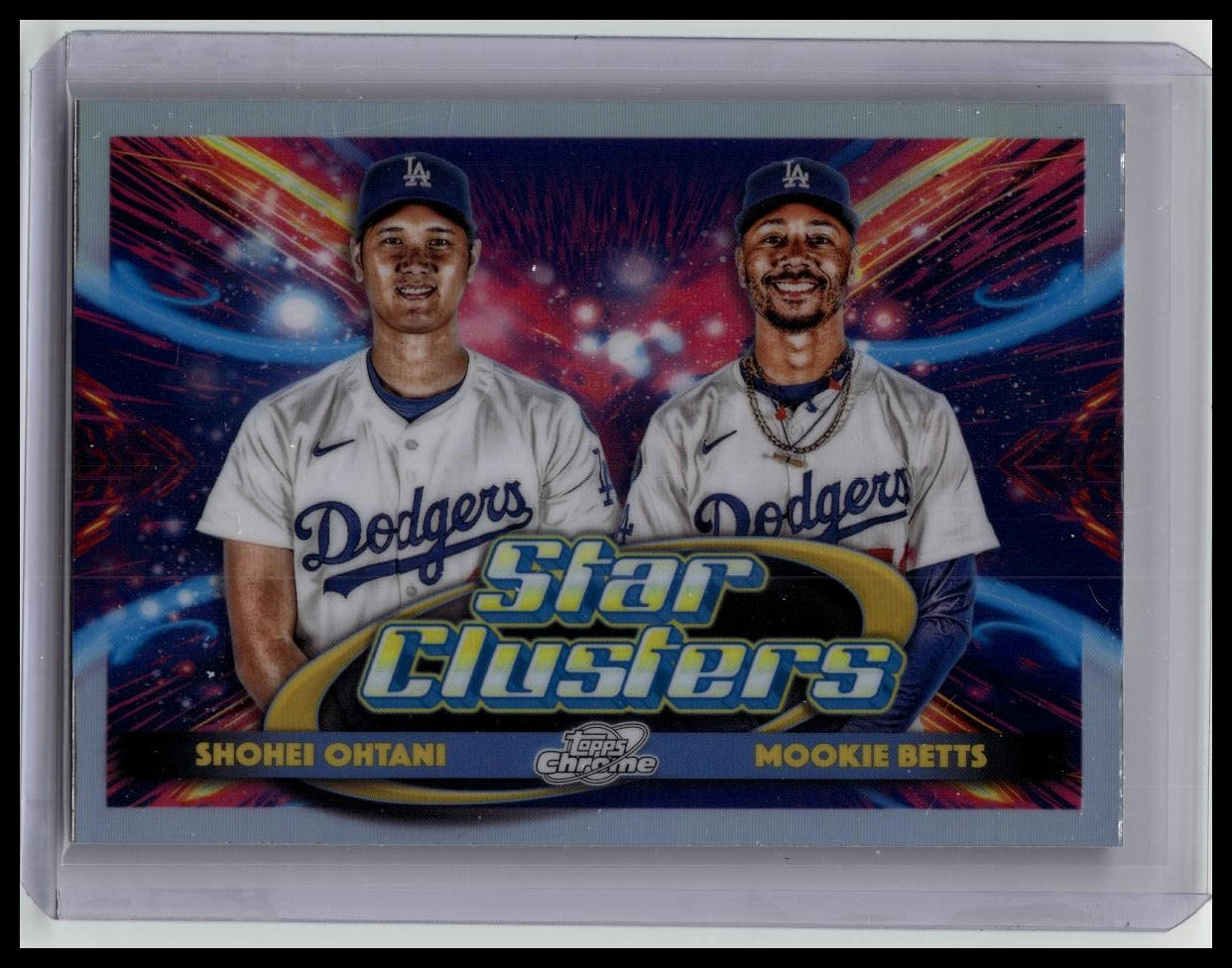 2025 Topps Chrome Cosmic #DSC-4 Mookie Betts / Shohei Ohtani Dual Star Clusters
