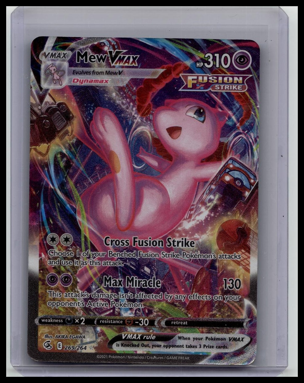Pokémon Mew VMAX Alternate Art Holo Rare Card 269/264 Swsh08: Fusion Strike