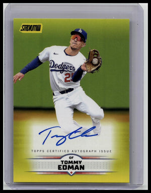 2025 Topps Stadium Club Tommy Edman On-Card Auto Yellow Los Angeles Dodgers SP