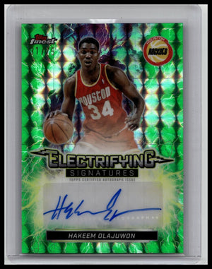 2025-26 Topps Finest Hakeem Olajuwon Green Geometric Electrifying Auto /75