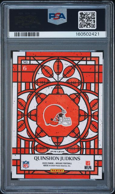 2025 PANINI MOSAIC STAINED GLASS #6 QUINSHON JUDKINS PSA 8