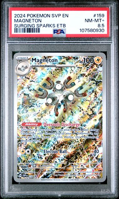 2024 POKEMON SVP EN-SV BLACK STAR PROMO #159 MAGNETON SURGING SPARKS PSA 8.5